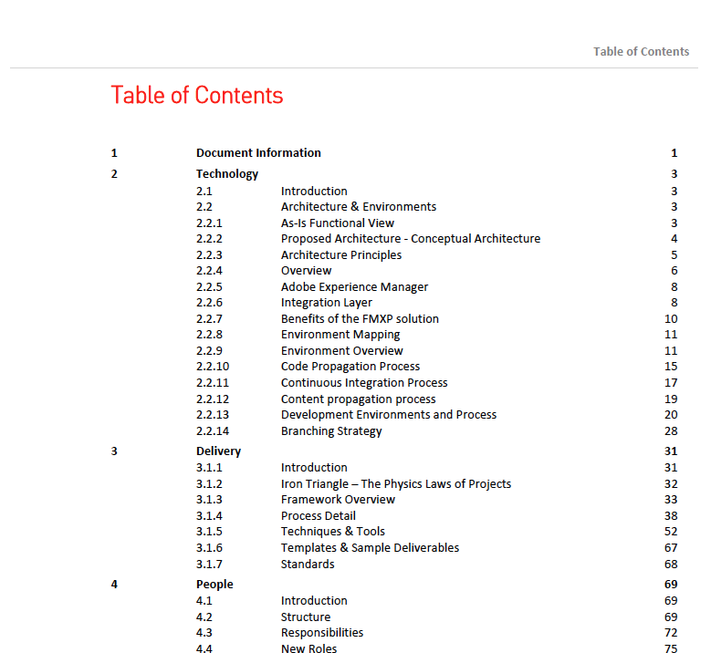 Ford Consulting Project Contents